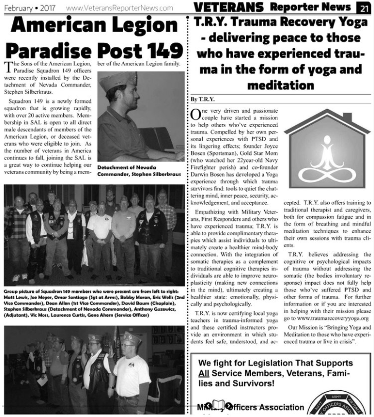 T.R.Y. in the Veteran’s Reporter